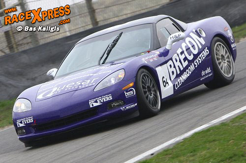 Jeroen Bleekemolen met Peter vd Kolk in Corvette